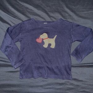 Navy Kids Shirt with Dog Design